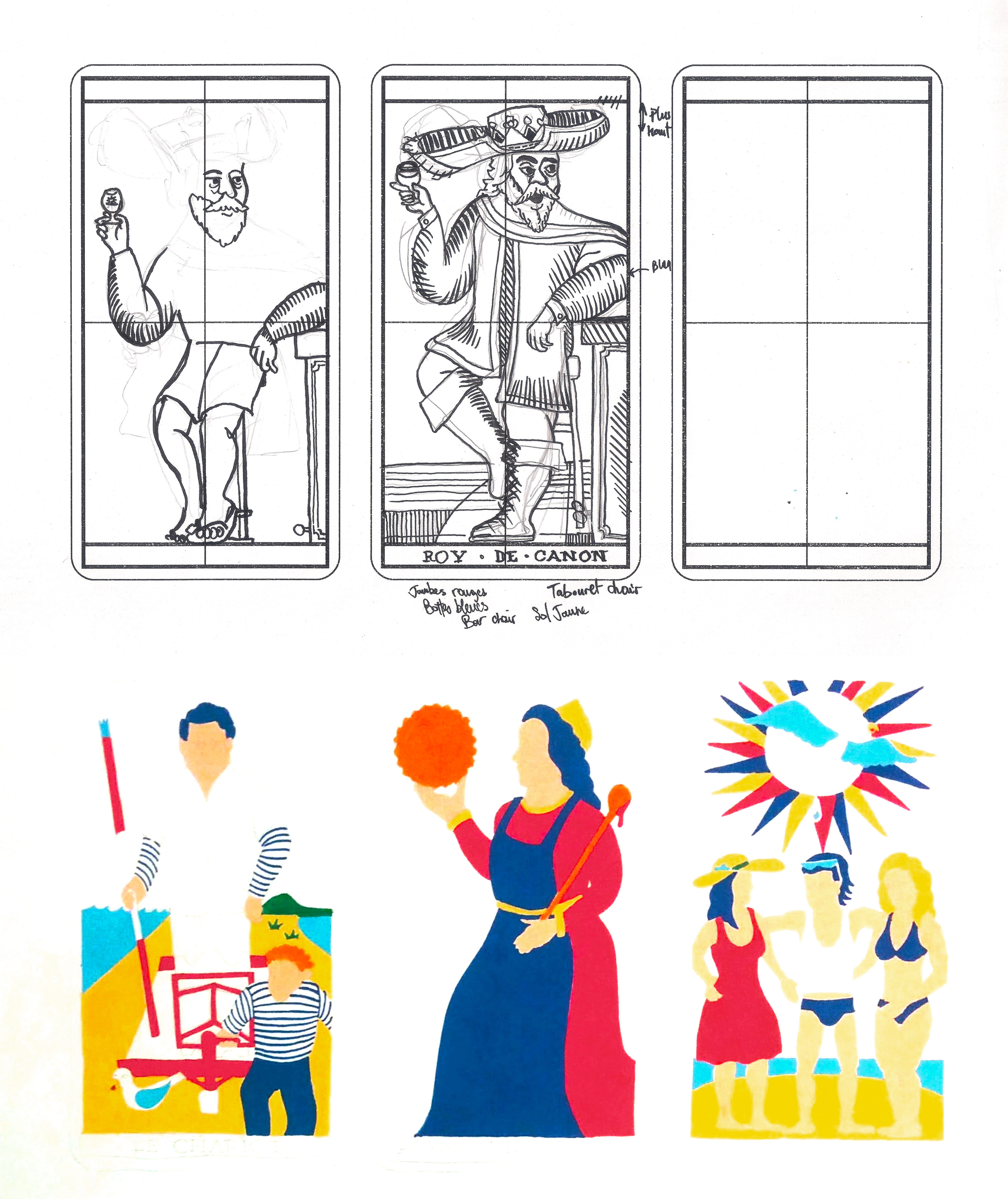 Tarot de Sète, first drafts by Julien Labat